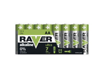 Raver Ultra Alkaline AA Batterier | 8-Pak