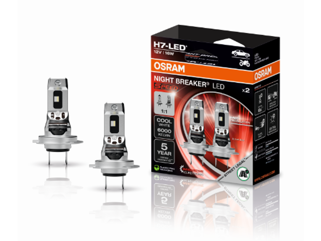 H7 OSRAM Night Breaker LED Speed 16W 12V | 2-Pak