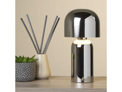 Mushroom Bordlampe | Chrome | Trådløs & Genopladelig