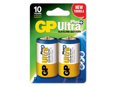 GP Ultra Plus Alkaline D Batteri | 2-Pak