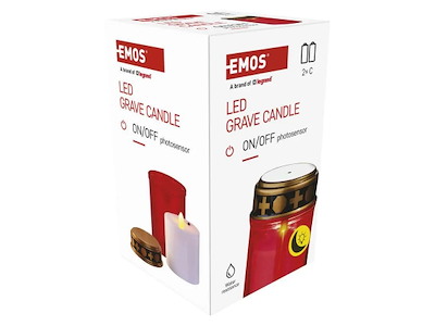 EMOS LED Gravlys Rød m/sensor