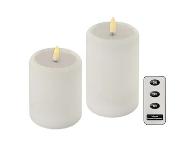 EMOS LED Bloklys Hvid 3-PAK m/Fjernbetjening