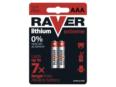 Raver Lithium AAA Batterier | 2-Pak
