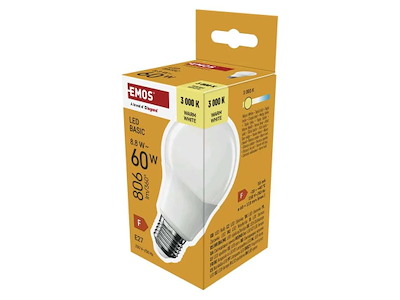 EMOS LED Pære 8,8W (60W) 3000K E27