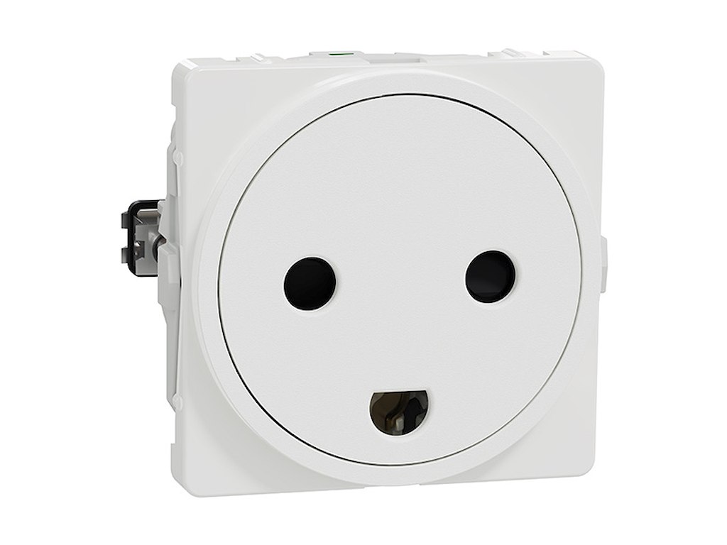 LK One Stikkontakt FlexFront, 2-polet m/jord 1 Modul - Hvid