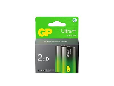 GP Ultra Plus Alkaline D Batteri | svanemærket | 2-Pak 