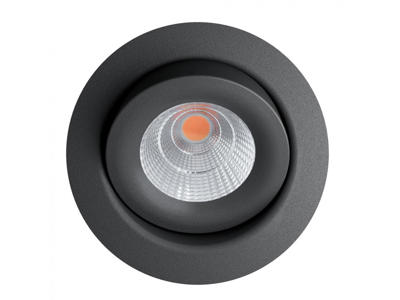 LED Indbygningsspot Sort 3000K ø72 