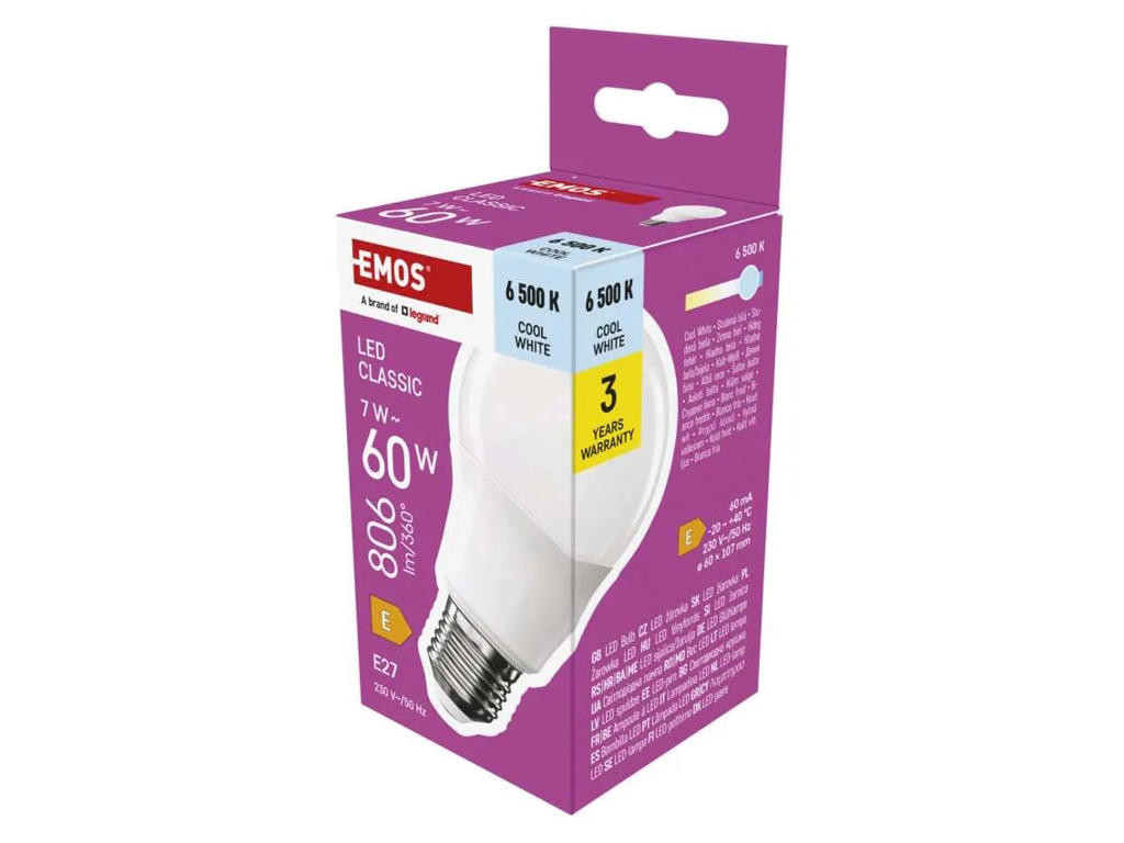 EMOS LED Pære 7W (60W) 6500K E27