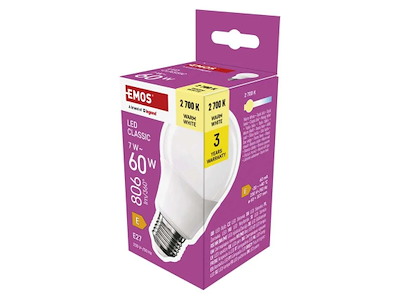EMOS LED Pære 7W (60W) 2700K E27