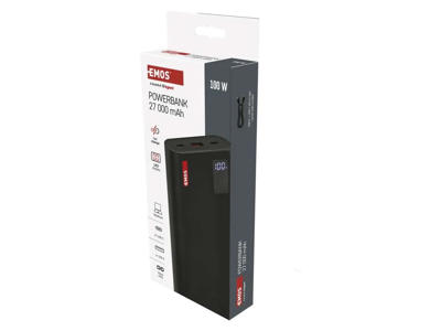 Powerbank 27.000 mAh, PD 100 W + PD 27W