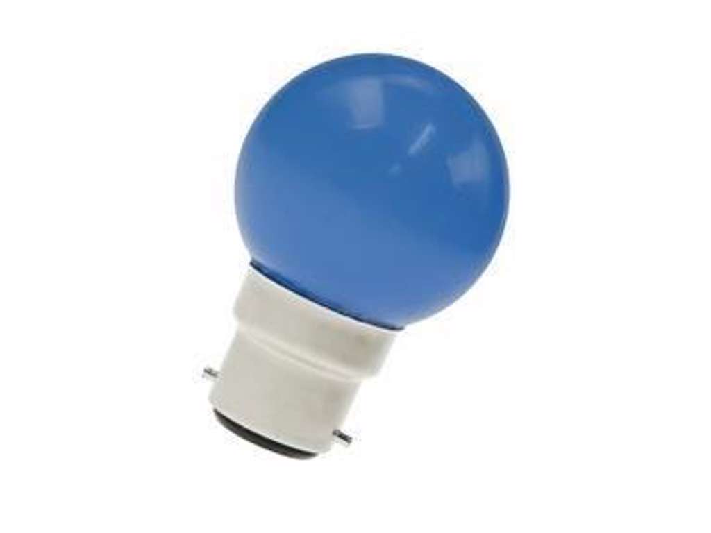 GE Krone 45mm 240V 15W B22d Blå