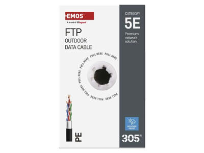CAT 5e udendørs-netværkskabel, FTP, sort 305m
