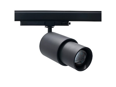 Norlux Zoom 3-Faset Skinnespot 20W 3000K Sort | Fasedæmpbar