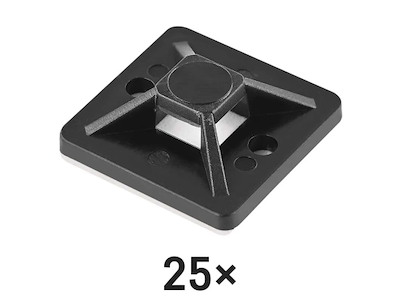 EMOS Selvklæbende Kabelholder 20×20 mm | Sort | 25-Pak