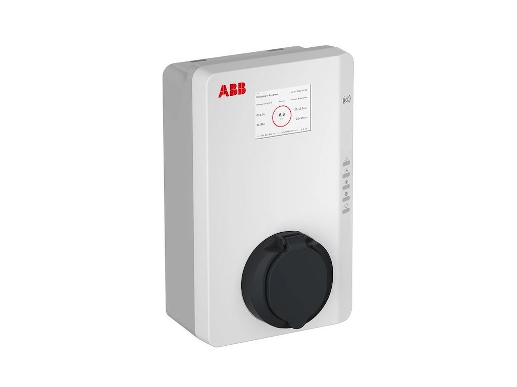 Ladeboks ABB TAC-W22-T-RD-MC-0, 22kW 32A, Display, RFID, Hvid