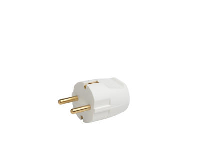 Stikprop schuko m/side-jord, Hvid