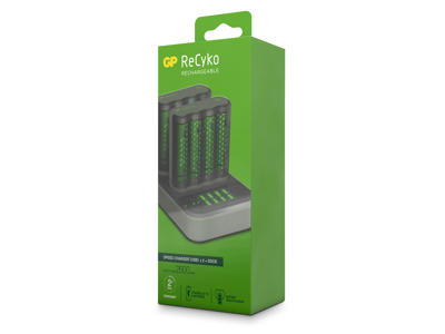 GP ReCyko 2x Speed-oplader M451 (USB) med ladestation D851