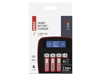 EMOS Batterioplader m/display 