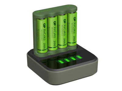 GP ReCyko Everyday-oplader B421 (USB) med ladestation D451