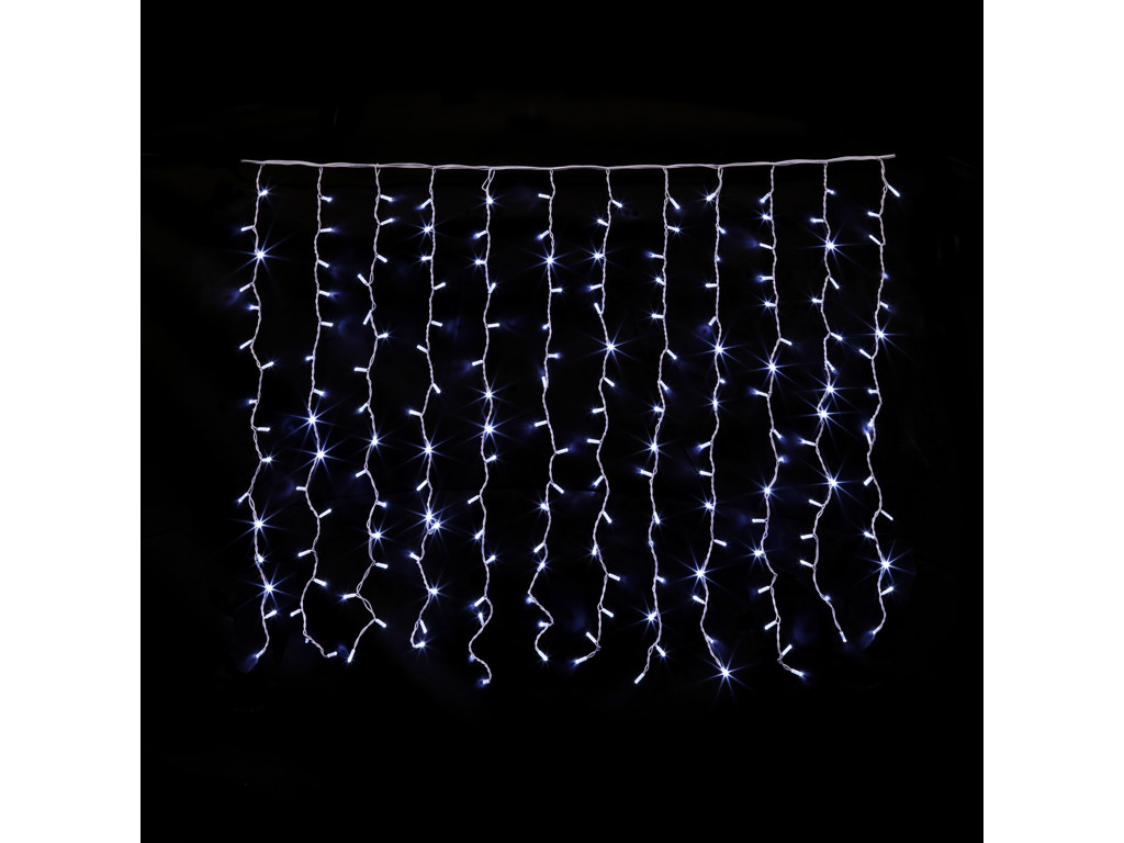Festilight Blinkende LED Gardiner 2m - Hvidt kabel - Koldt Lys