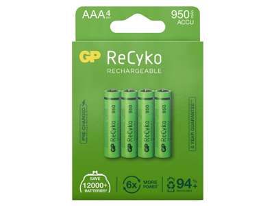 GP ReCyko AAA Batteri | 4-pak