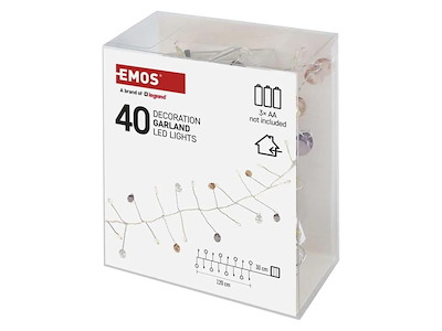 EMOS LED Dekorationskæde Pebbles 40 dioder 1,2M m/timer