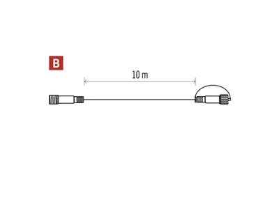 Forlængerkabel 10M til lyskæder (B) Hvid