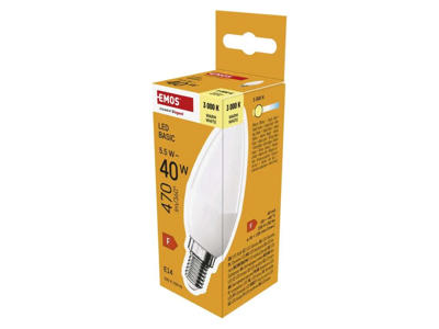 EMOS LED Kerte 5,5W (40W) Mat 3000K E14