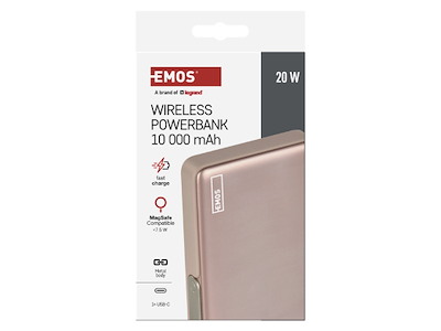 EMOS Powerbank, 10 000 mAh, PD 38,7 W + PD 20W (Rosegold)