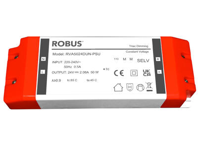 LED DRIVER VEGAS 50W, 24V, IP20 driver, triac dimmable