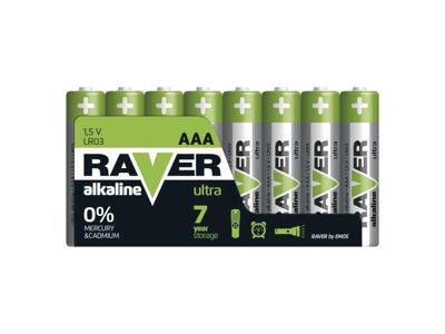 Raver Ultra Alkaline AAA Batterier | 8-Pak