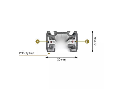 Global 1-faset skinne 3m hvid