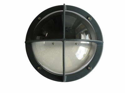 Skotlampe Sort/Antracitgrå E27 halvskærm IP44