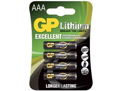GP lithium AAA Batteri | 4-Pak