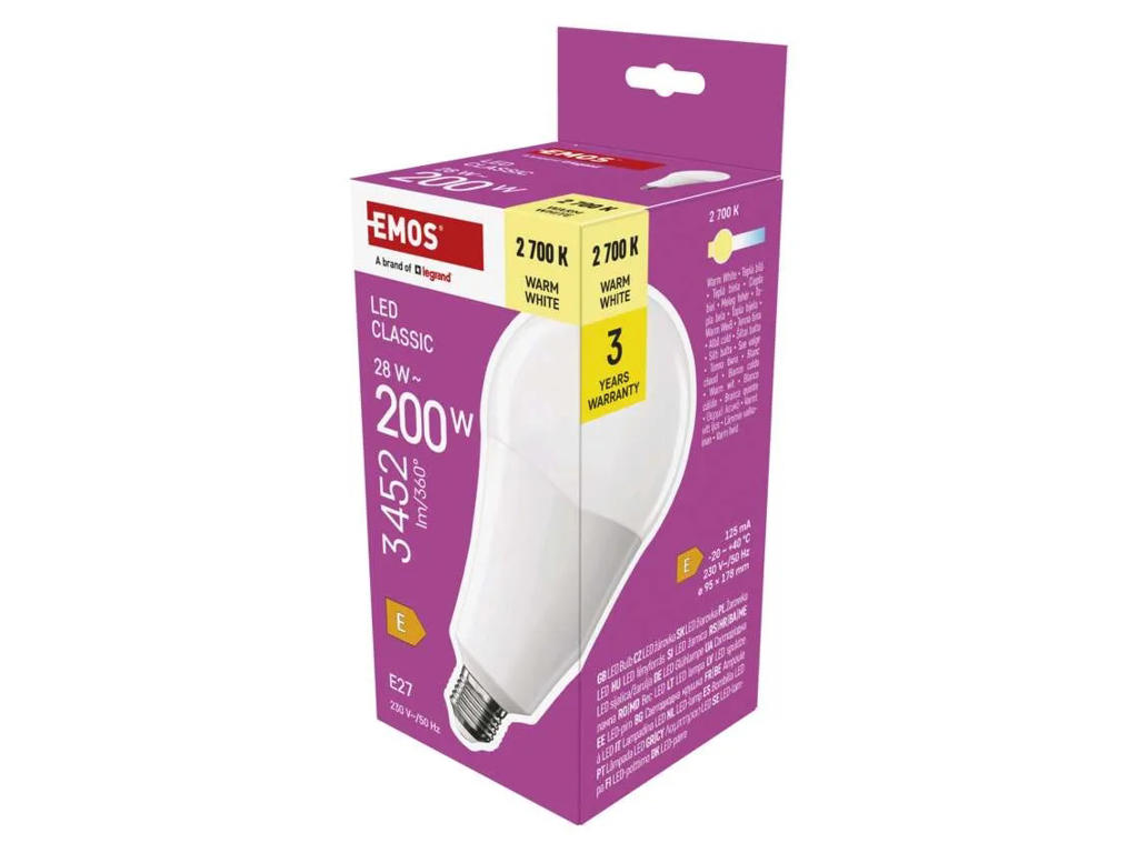 EMOS LED Pære 28W (200W) 2700K E27