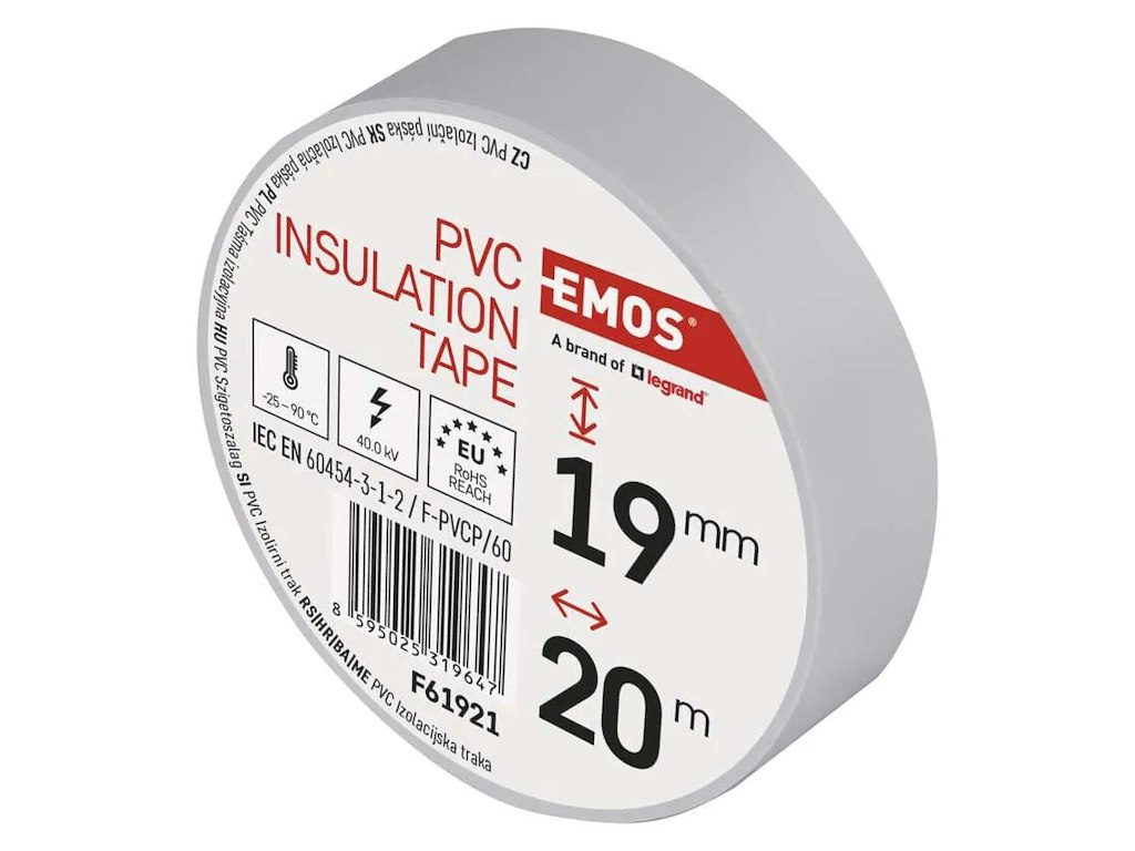 EMOS PVC Isoleringstape – Hvid, 15 mm / 10 m