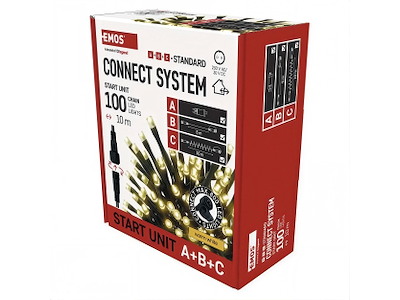 EMOS Connect System Standard Startersæt (A+B+C) LED Lyskæde 10 m Varm Hvid