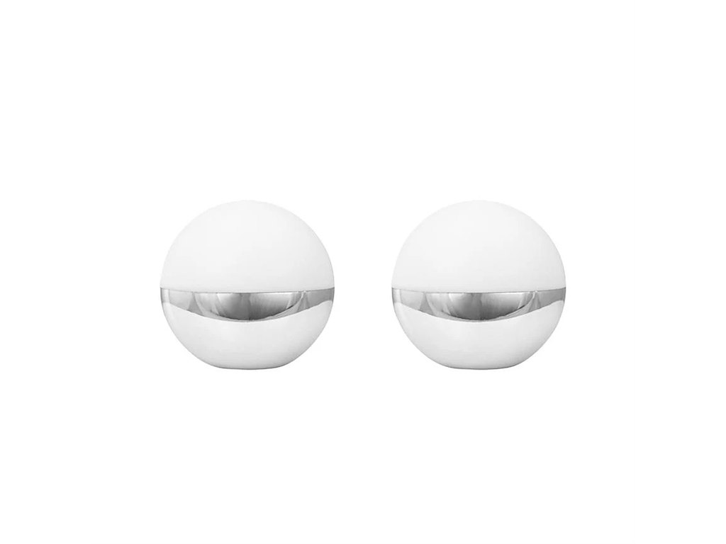 Dyberg Larsen Alba LED Bordlampe Ø11xH11cm Hvid/Krom | 2-Pak