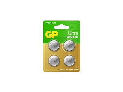 GP Ultra Lithium CR2430 Batteri | 4-Pak
