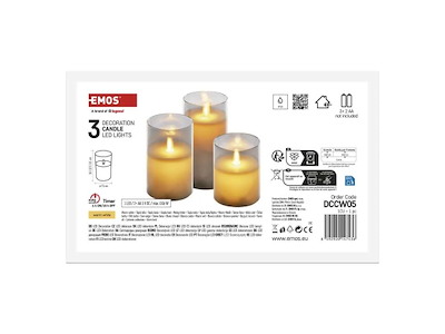 EMOS LED Dekorations lys i glas- 3 pak