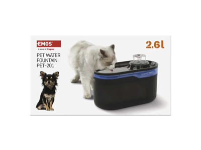EMOS Pet Care | Drikkefontæne | 2,6 liter m. vandfilter