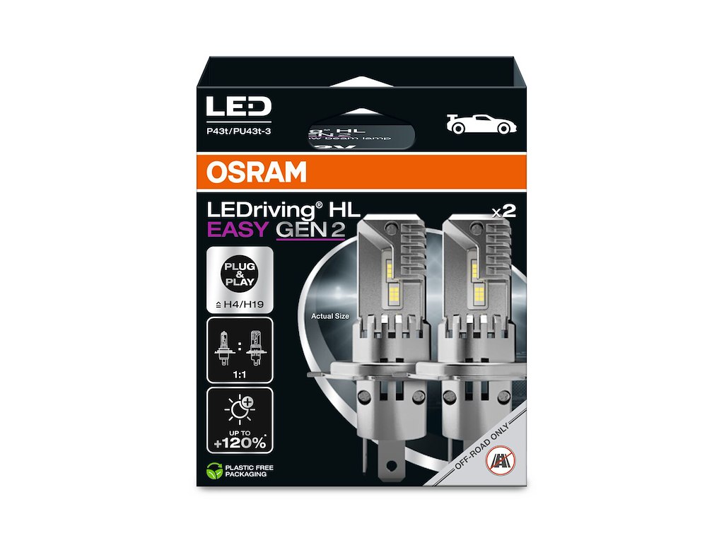 H4/H19 OSRAM LEDriving HL EASY 24W 12V | 2-Pak