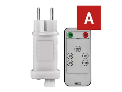 Adapter til Lyskæder 230V M/Fjernbetj. & timer  (A)