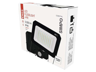 LED Projektør 50W 4000K IP44 m/Sensor