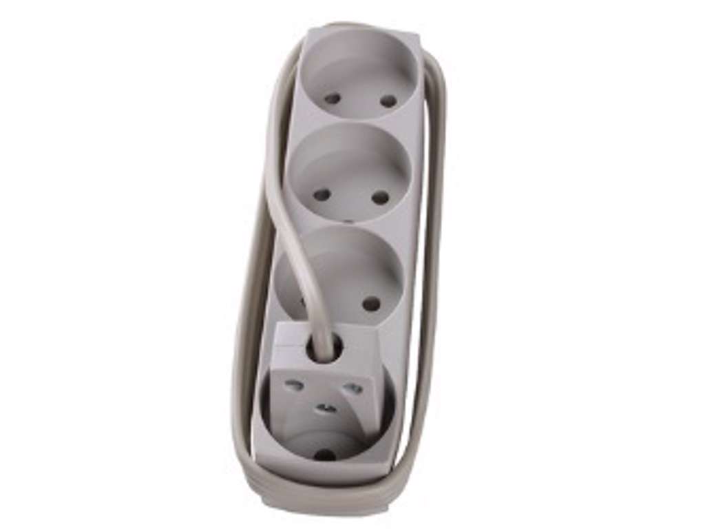 4-Stikdåse Grå U/J 1,5 Meter