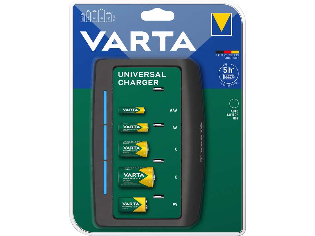 Varta Universal Batterilader F/AAA, AA, C, D, 9V