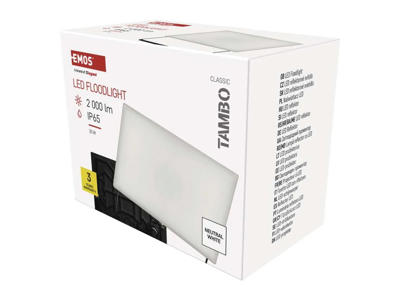 LED Projektør 20W 4000K IP65 2000 lumen