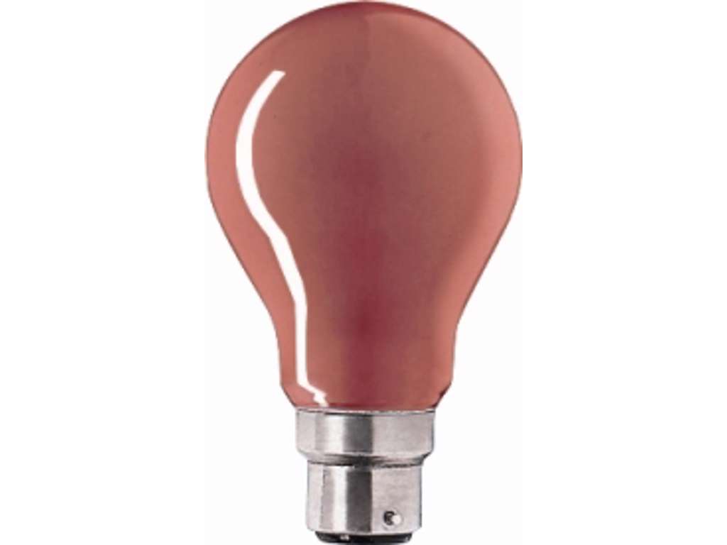 GE Standard Krone Pære 25W B22 BC Rød