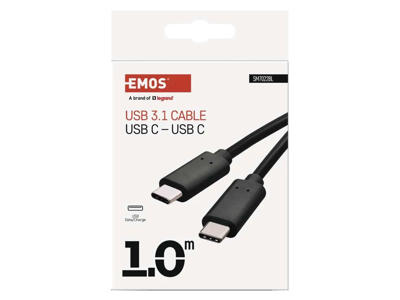 EMOS USB-C 3.1 til  USB-C 3.1 Sort 1 Meter