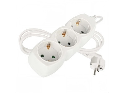 EMOS 3-Stikdåse SCHUKO 1,5m Hvid
